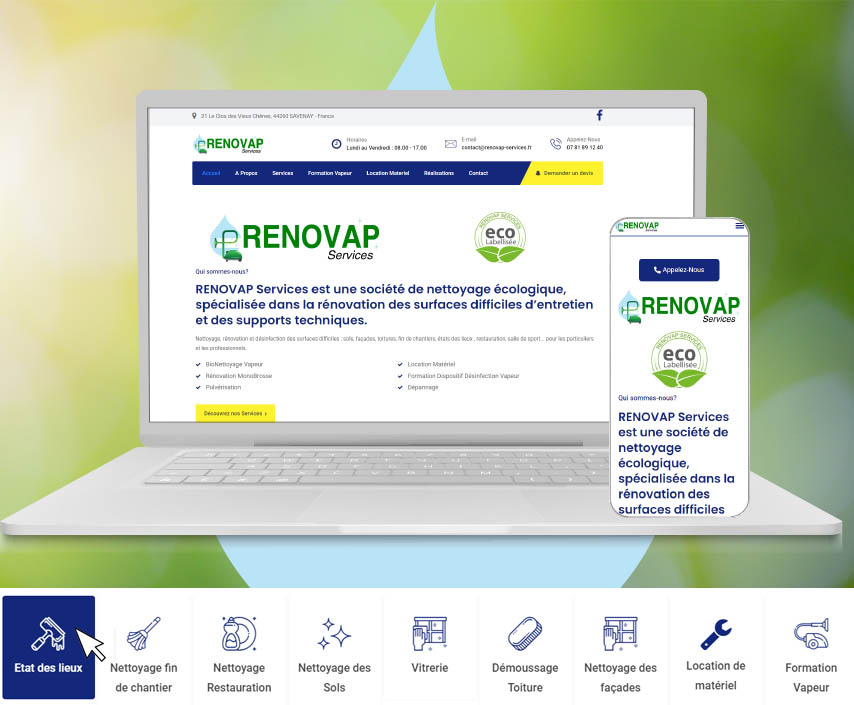 renovap services nettoyage entretien savenay pontchateau 44260 creation site internet webdesign la toile numerique